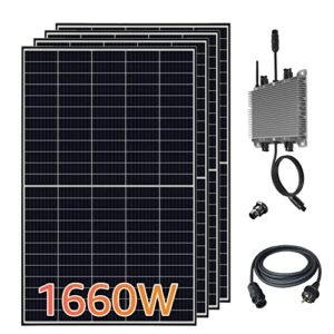 Balkonkraftwerk 1660 W / 1600 W Photovoltaik Solaranlage Steckerfertig WiFi Smarte Mini-PV Anlage 1660 Watt