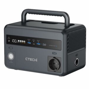 CTECHi Tragbare Powerstation 299Wh mit LiFePO4-Batterie, 300W Solar Generator, 230V AC/DC/USB C/QC3.0, Mobiler Stromgenerator für Outdoor, Camping und Unterwegs 【Aktualisierungen 2023 】