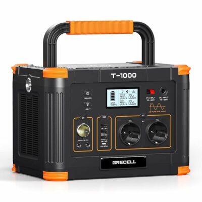 Grecell Portable Power Station - Model 1000W - 999Wh Lithium Battery - 10 Ports - Outdoor Use