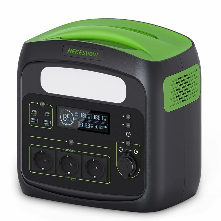 NECESPOW Tragbare Power Station N7576 - Kompakte, leistungsstarke Energiequelle! 1 NECESPOW Tragbare Power Station N7576 700W (Spitze 1400W) 576Wh, Powerstation LiFePO4 180000mAh Batterie Reine Sinuswelle, PD100W USB-C-Aus-/Eingang, Solargenerator AC 230V 50Hz für Camping Hause CPAP