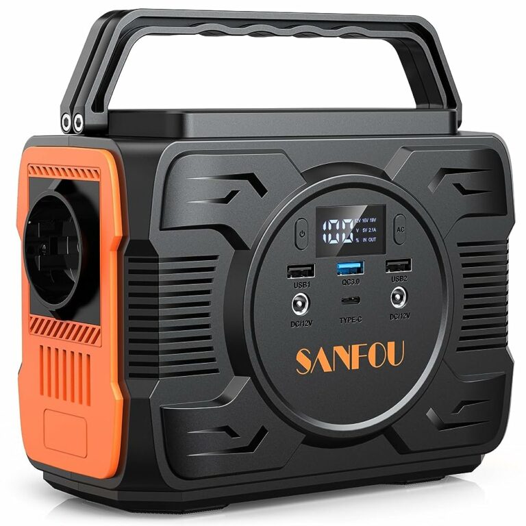 Die Top 8 umweltfreundlichen Stromquellen für umweltbewusste Verbraucher 4 SANFOU Powerstation 200W - Mobiler Stromspeicher