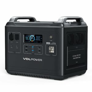 VDL HS2000 1997Wh Tragbare Powerstation mit 230V/2000W (Spitze 4000 W) Steckdose, UPS Solar Generator mit LiFePO4, Mobile Stromversorgung für Wohnwagen, Outdoors, Heimwerken und als Notstromaggregat