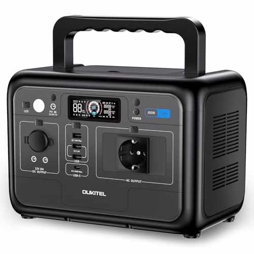 OUKITEL P800E Tragbare Powerstation 800W, Solargenerator 512Wh LiFePO4 Batterie, 55 Min Schnellladung, AC-Ausgang mit 1600W Spitzenleistung, Notstromversorgung für Outdoor, Camping, Wohnmobil 5 OUKITEL P800E Tragbare Powerstation 800W, Solargenerator 512Wh LiFePO4 Batterie, 55 Min Schnellladung, AC-Ausgang mit 1600W Spitzenleistung, Notstromversorgung für Outdoor, Camping, Wohnmobil