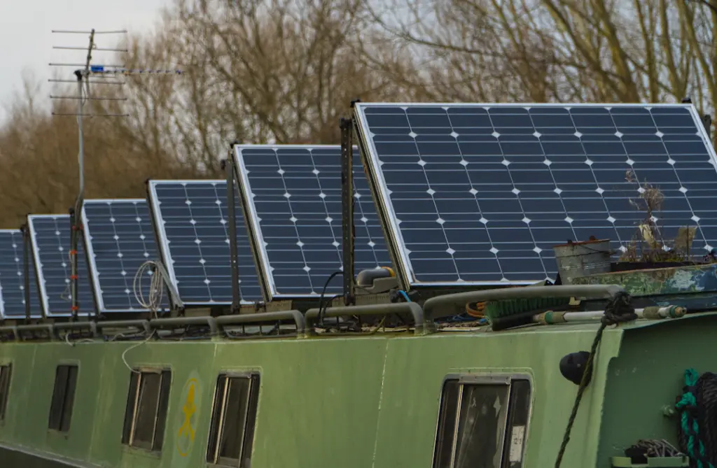 Solarmodule auf dem Dach eines Reisefahrzeugs
